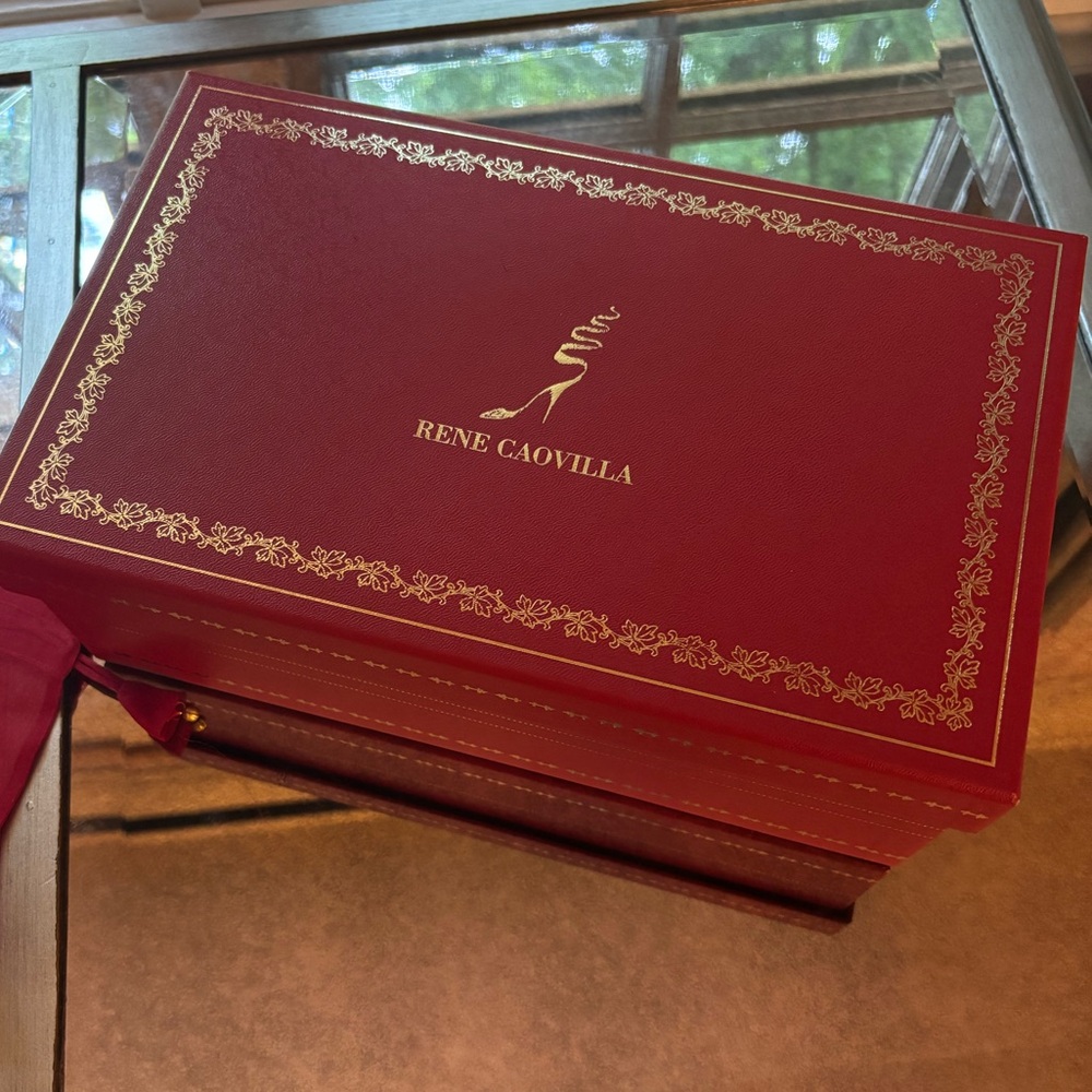 RENE CAOVILLA Shoe Box w/ Dust Bag + Heel Tips